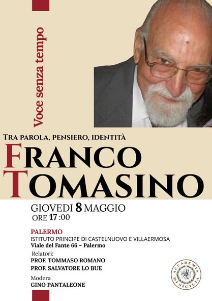 Ricordo di Franco Tomasino. Giovedì 8 maggio a Palermo