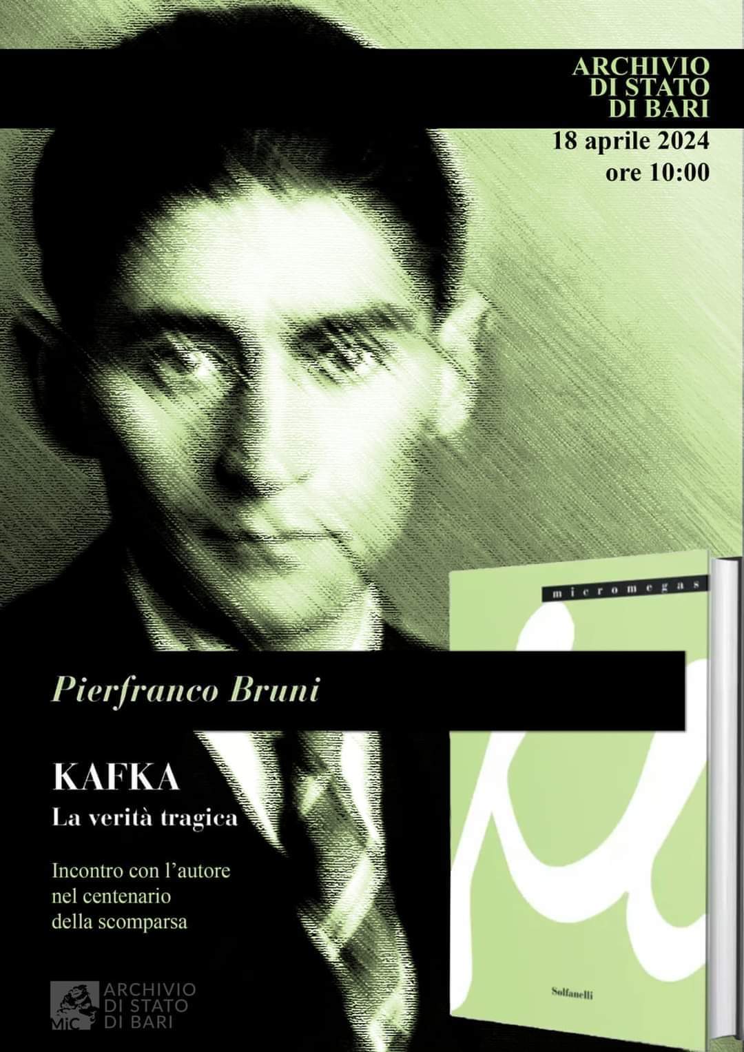 Bari celebra il centenario della morte di Kafka sul piano istituzionale con Pierfranco  Bruni all'Archivio di Stato del Ministero della Cultura 