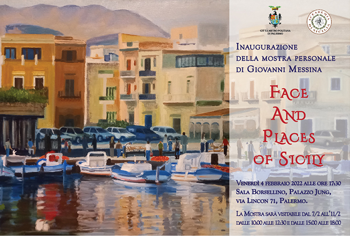 Inaugurazione della mostra di Giovanni Messina "Face and places of Sicily", venerdì 4 febbraio 2022 a Palazzo Jung di Palermo  