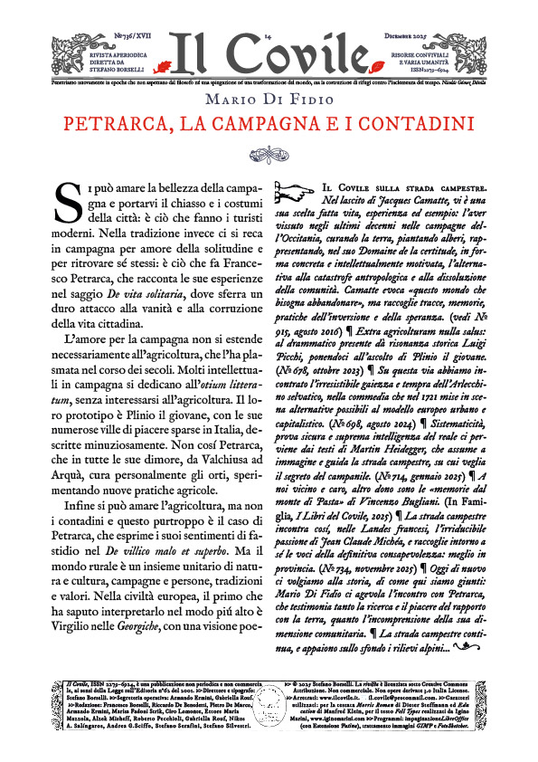 "Il Covile" Rivista aperiodica diretta da Stefano Borselli, №736 / XVII