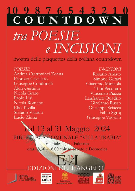 Mostra delle plaquettes della collana "Countdown" presso la  Biblioteca Comunale di "Villa Trabia" di Palermo, dal 13 al 31 Maggio 2024
