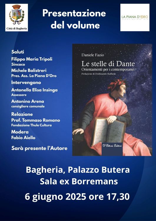 presentazione del libro di Daniele Fazio, "Le stelle di Dante" a Bagheria (PA) il 6 giugno