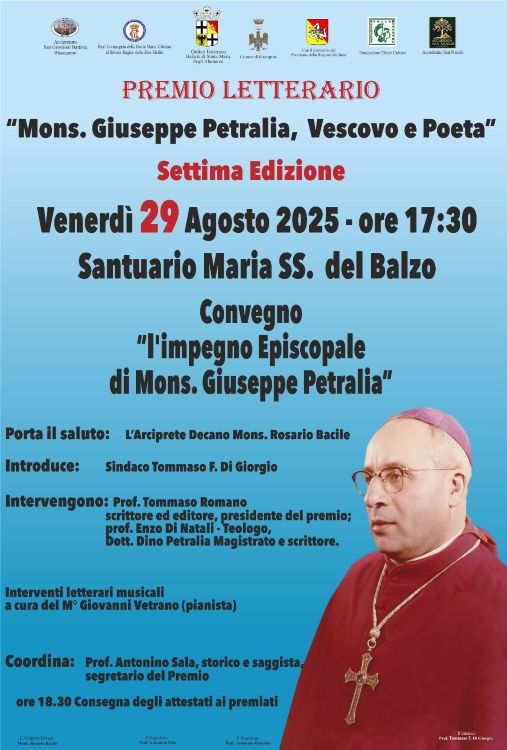 Premio “Mons. Giuseppe Petralia, vescovo e poeta 2025” VII Edizione - Bisacquino 29 agosto 2025