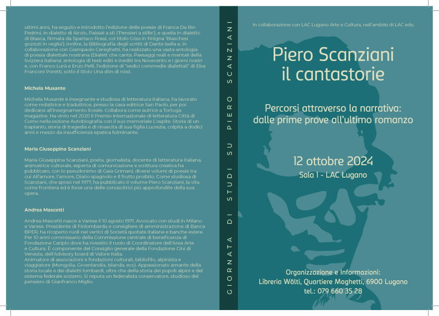  Giornata di studi sull’opera narrativa di Piero Scanziani. Il 12  ottobre a Lugano