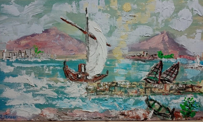 “Figli del vento” lirica di Giovanni Teresi e la sua opera pittorica: “Leggero vento nella Laguna” 