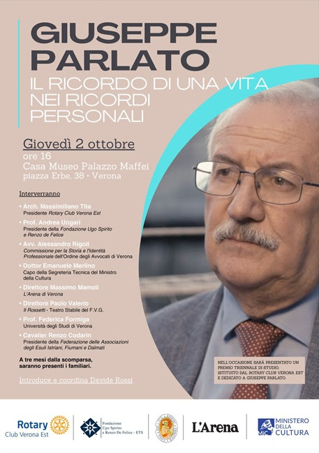 "Giuseppe Parlato, il ricordo di una vita nei ricordi personali" - Verona, 2 ottobre 2025